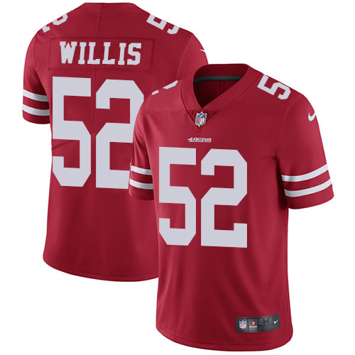 Nike 49ers #52 Patrick Willis Red Team Color Men's Stitched NFL Vapor Untouchable Limited Jersey - Click Image to Close